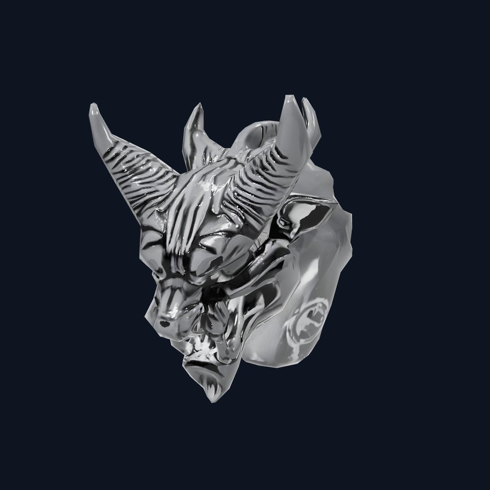 Black Obsidian Demon Bust model pack